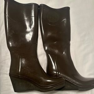Hunter Brown Champery Wedge Rainboots